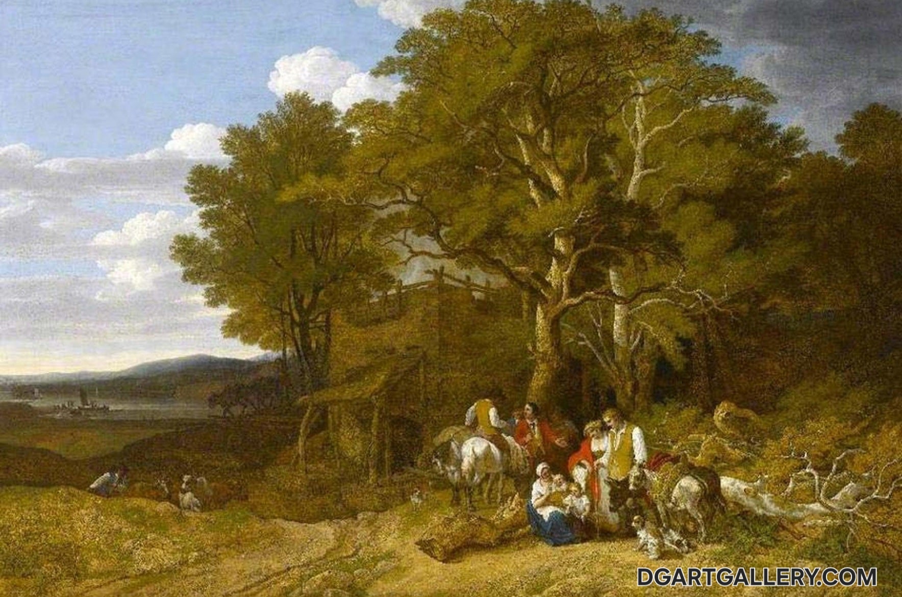 Artist : John White Abbott  ( 1763-1851 )
Object type : painting 
Genre : landscape painting 
Description : English: oil painting by John White Abbott
Date : 1808
Medium : oil on canvas
Dimensions : height: 100.4 cm (39.5 in); width: 149.7 cm (58.9 in)